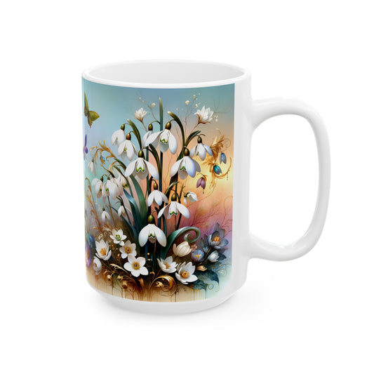 Birth Flower Mug, January - Snowdrop, Hope and Consolation