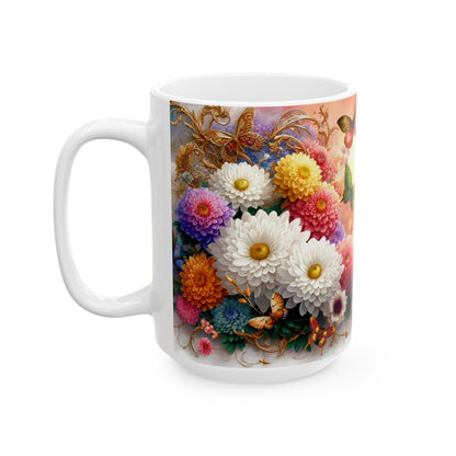 Birth Flower Mug, November - Chrysanthemum, Loyalty and Honesty