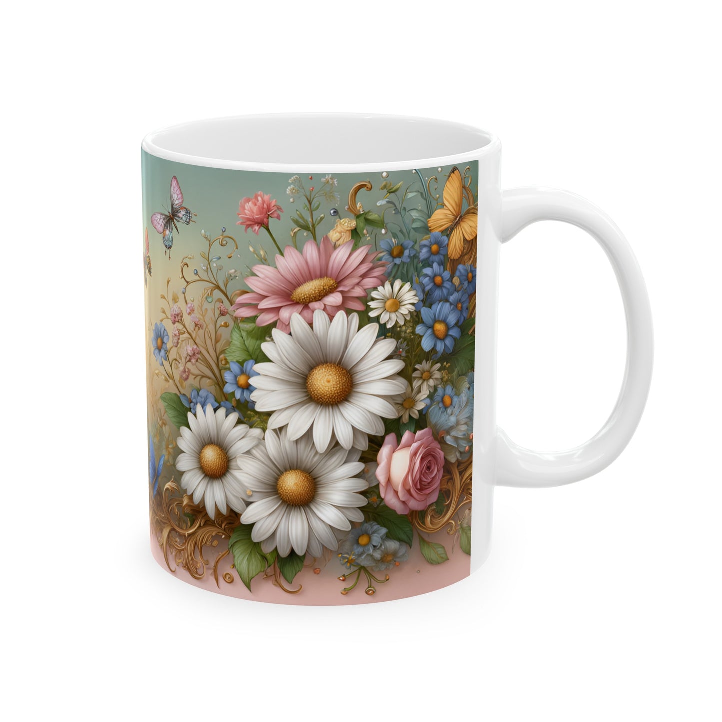 Birth Flower Mug, April - Daisy, Expression of Purity