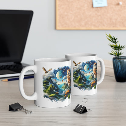 Mystical Owl Mug Collection - Magical Forest Owl Art, Multiple Sizes - Ideal Gift for Nature Enthusiasts