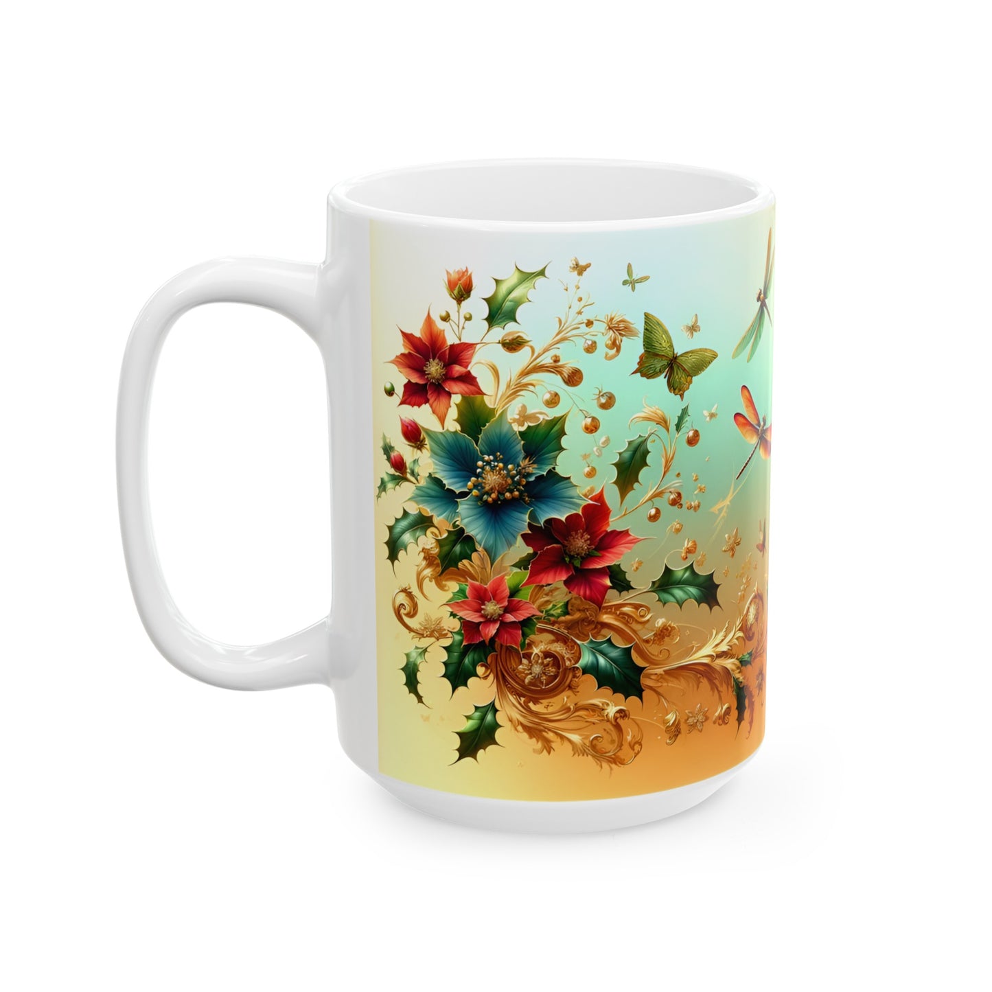 Birth Flower Mug, December - Holly, Defense and Eternal Life