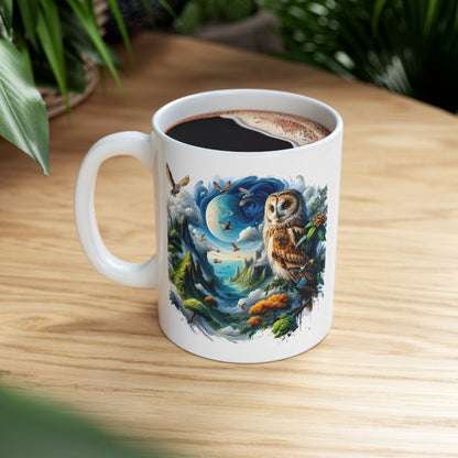 Mystical Owl Mug Collection - Magical Forest Owl Art, Multiple Sizes - Ideal Gift for Nature Enthusiasts