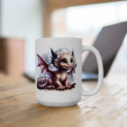 Baby Dragon Coffee Mug - Colorful Fantasy Art Cup, 11oz and 15 oz sizes - Perfect Gift for Dragon Lovers