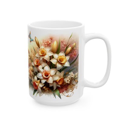 Birth Flower Mug, March - Jonquil, Warmth of Affection