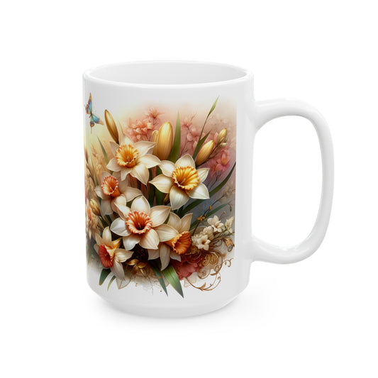 Birth Flower Mug, March - Jonquil, Warmth of Affection