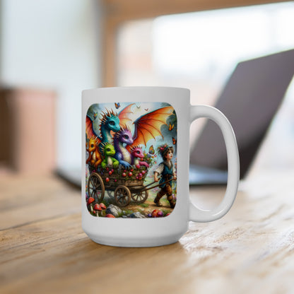 Baby Dragon Coffee Mug - Colorful Fantasy Art Cup, 11oz and 15 oz sizes - Perfect Gift for Dragon Lovers