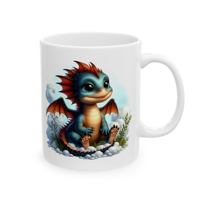 Baby Dragon Coffee Mug - Colorful Fantasy Art Cup, 11oz and 15 oz sizes - Perfect Gift for Dragon Lovers