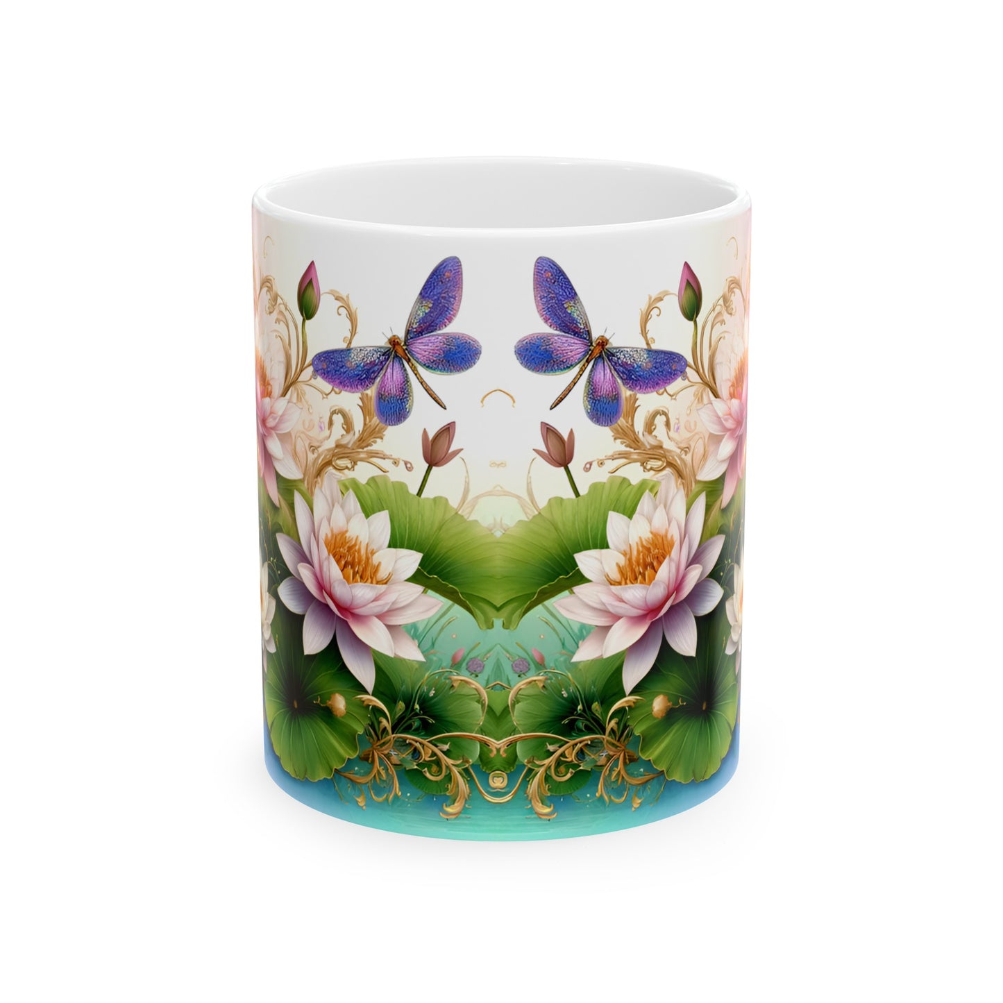 Birth Flower Mug, July - Water Lily, Enlightenment and Purity