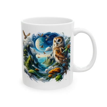 Mystical Owl Mug Collection - Magical Forest Owl Art, Multiple Sizes - Ideal Gift for Nature Enthusiasts