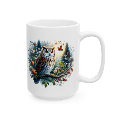 Mystical Owl Mug Collection - Magical Forest Owl Art, Multiple Sizes - Ideal Gift for Nature Enthusiasts