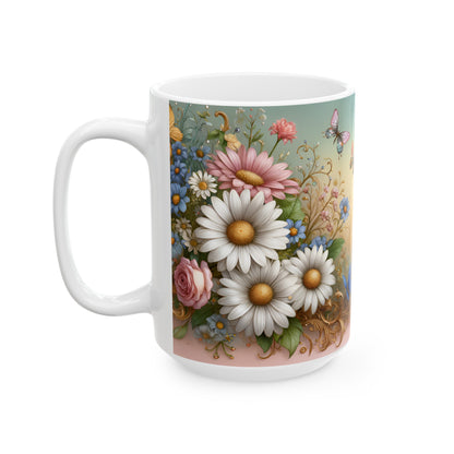 Birth Flower Mug, April - Daisy, Expression of Purity