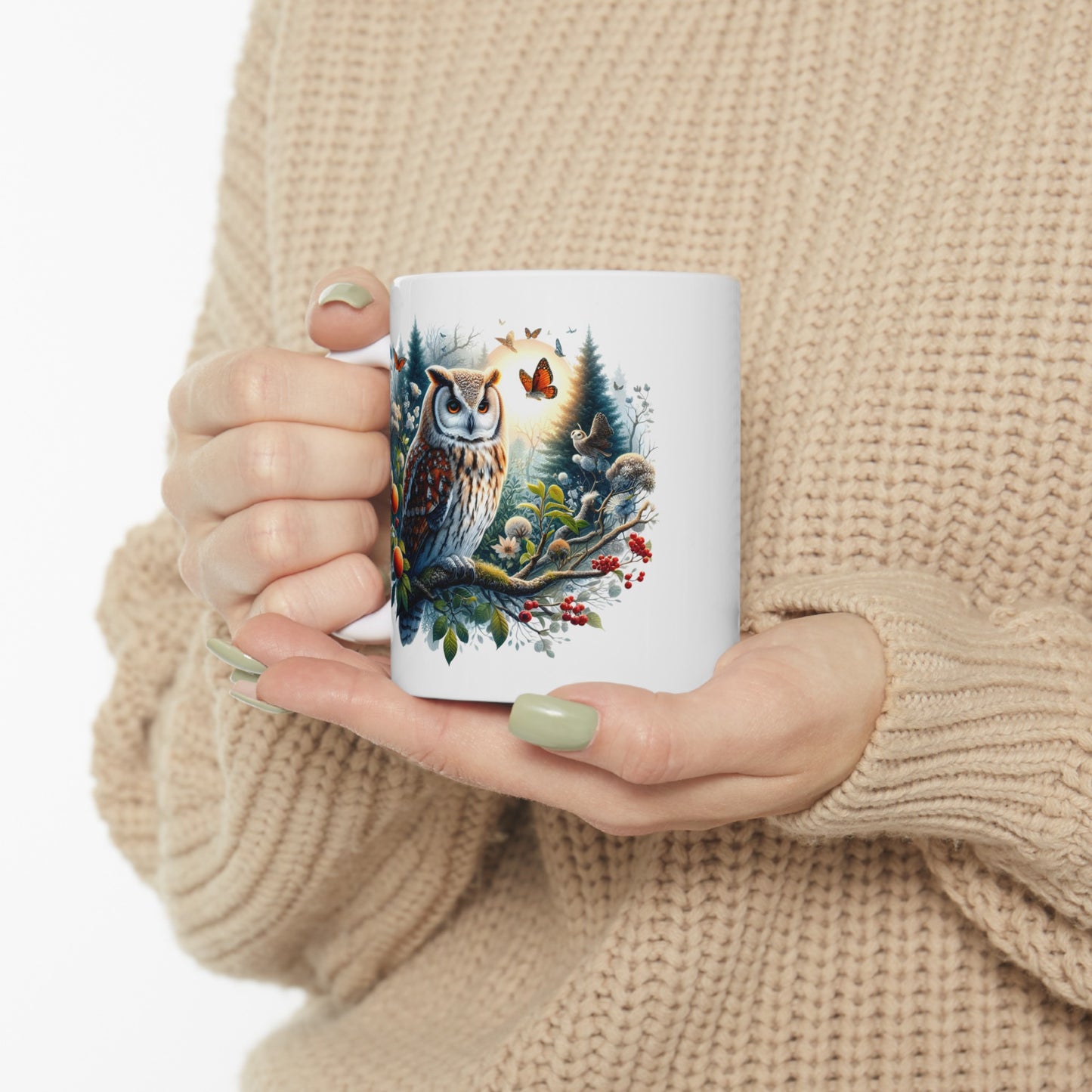 Mystical Owl Mug Collection - Magical Forest Owl Art, Multiple Sizes - Ideal Gift for Nature Enthusiasts