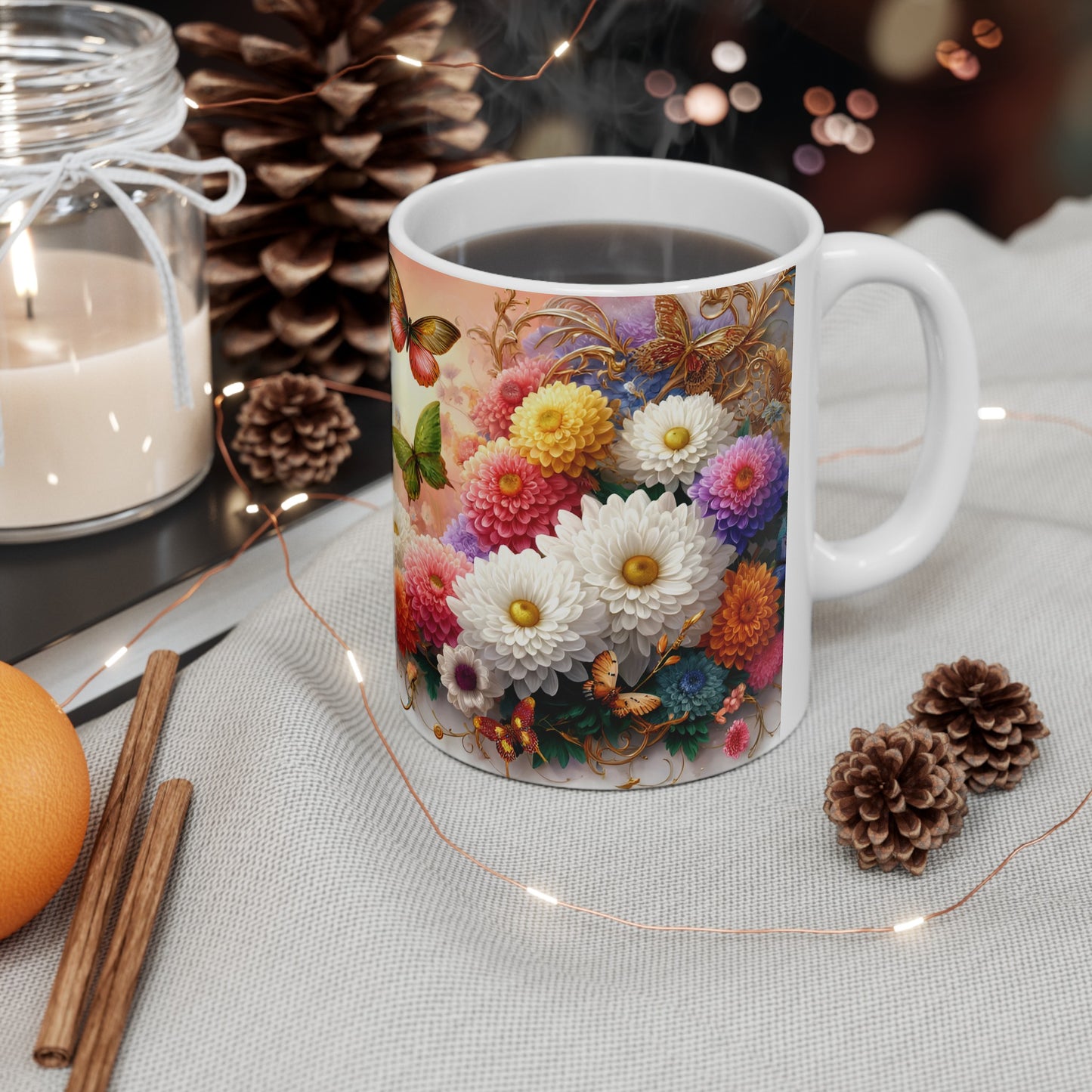 Birth Flower Mug, November - Chrysanthemum, Loyalty and Honesty