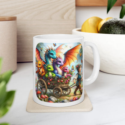 Baby Dragon Coffee Mug - Colorful Fantasy Art Cup, 11oz and 15 oz sizes - Perfect Gift for Dragon Lovers