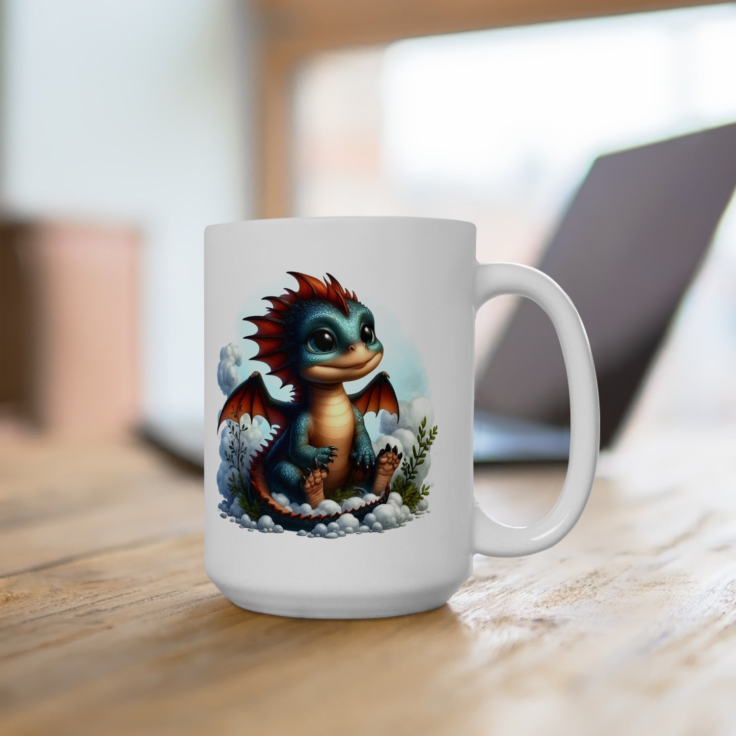 Baby Dragon Coffee Mug - Colorful Fantasy Art Cup, 11oz and 15 oz sizes - Perfect Gift for Dragon Lovers