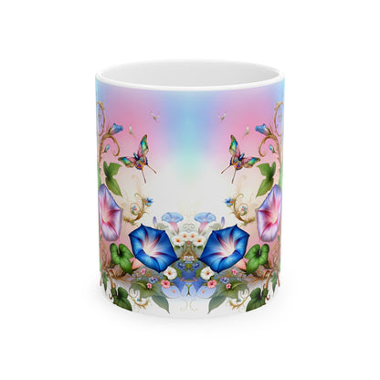 Birth Flower Mug, September - Morning Glory, Renewal and Affection