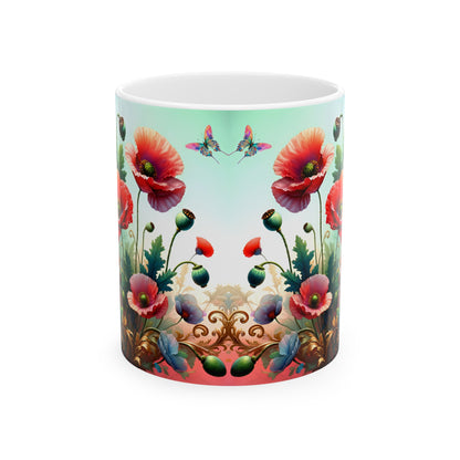 Birth Flower Mug, August - Poppy, Peace and Remembrance