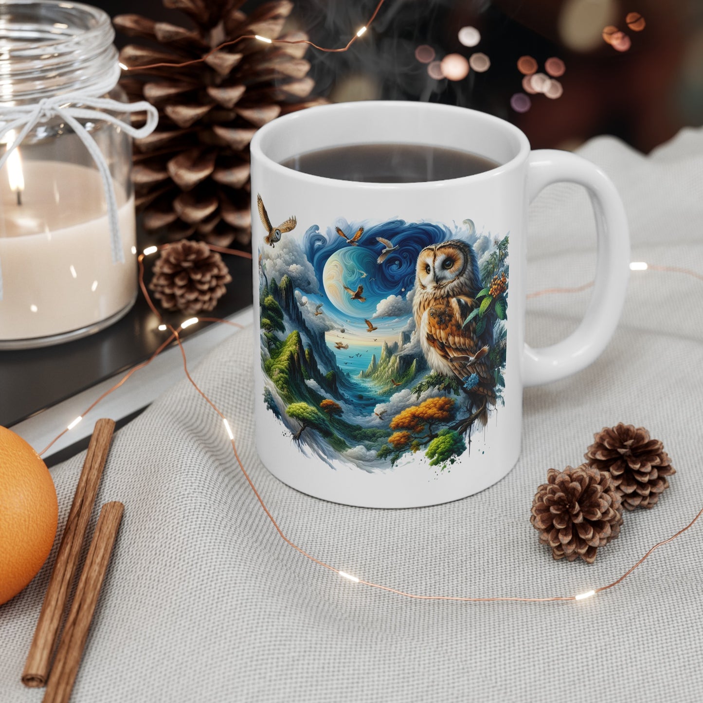 Mystical Owl Mug Collection - Magical Forest Owl Art, Multiple Sizes - Ideal Gift for Nature Enthusiasts