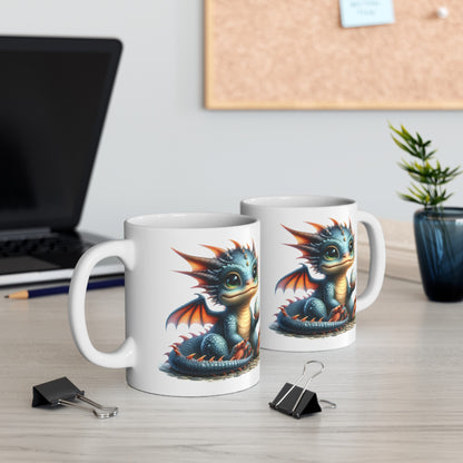 Baby Dragon Coffee Mug - Colorful Fantasy Art Cup, 11oz and 15 oz sizes - Perfect Gift for Dragon Lovers