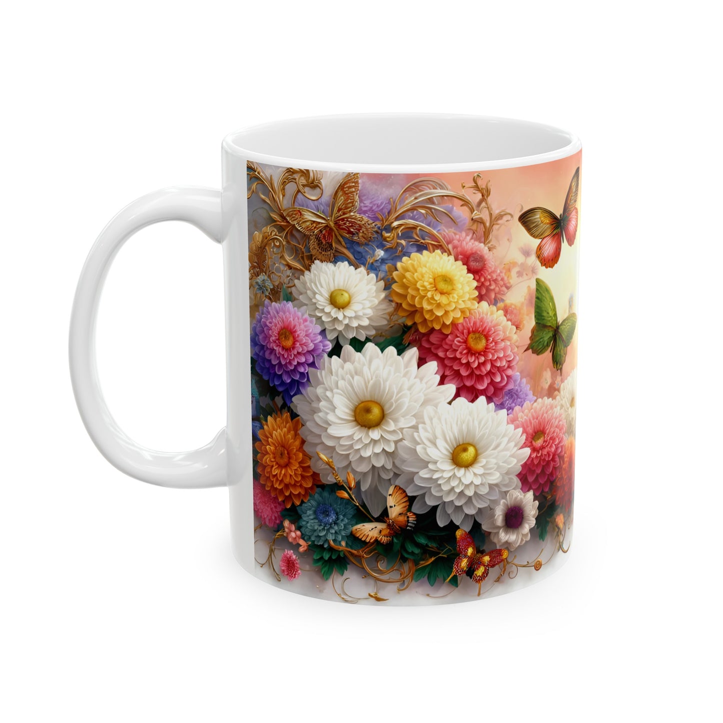 Birth Flower Mug, November - Chrysanthemum, Loyalty and Honesty