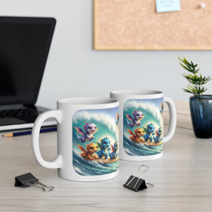 Baby Dragon Coffee Mug - Colorful Fantasy Art Cup, 11oz and 15 oz sizes - Perfect Gift for Dragon Lovers