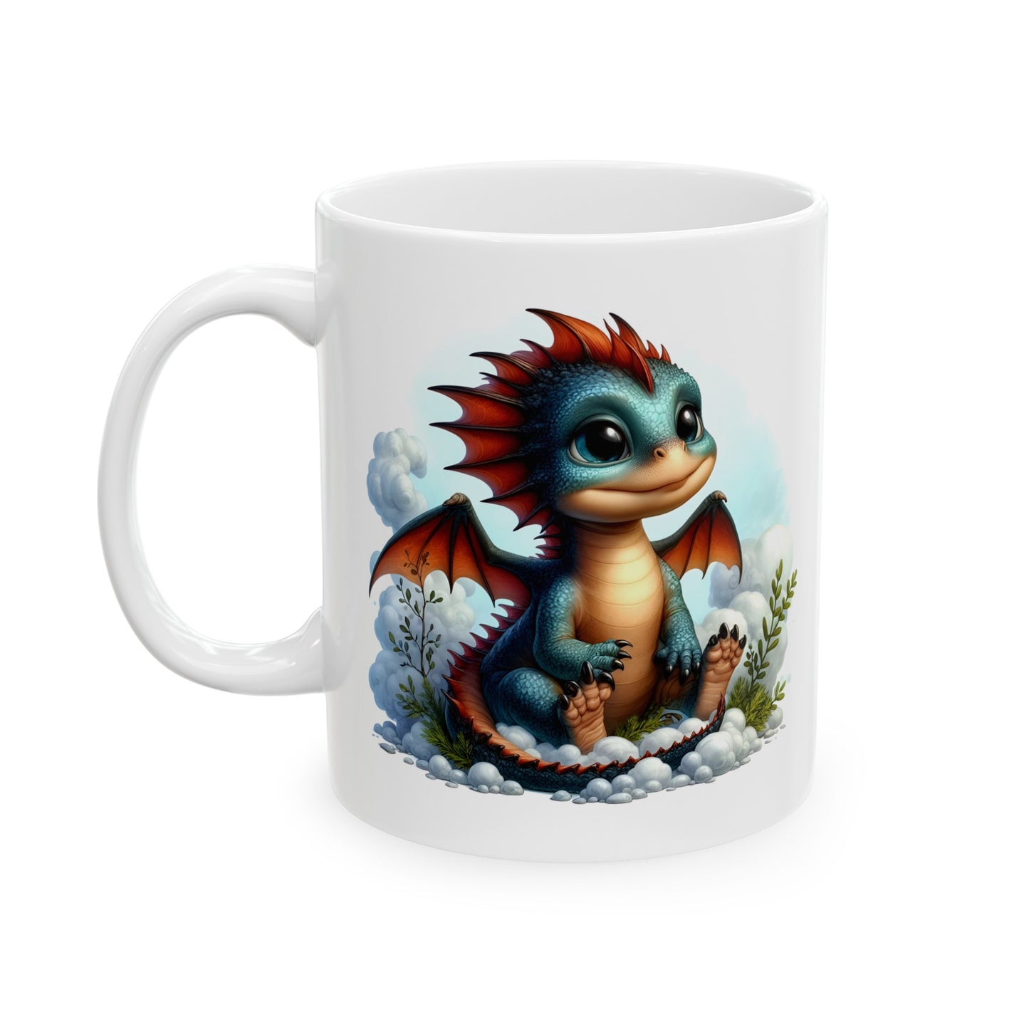 Baby Dragon Coffee Mug - Colorful Fantasy Art Cup, 11oz and 15 oz sizes - Perfect Gift for Dragon Lovers