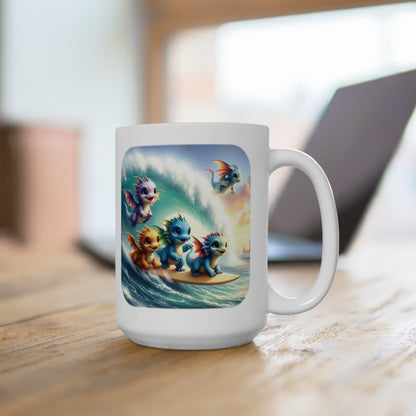 Baby Dragon Coffee Mug - Colorful Fantasy Art Cup, 11oz and 15 oz sizes - Perfect Gift for Dragon Lovers