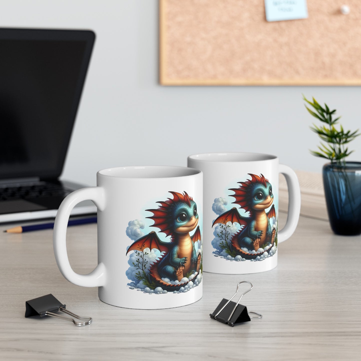 Baby Dragon Coffee Mug - Colorful Fantasy Art Cup, 11oz and 15 oz sizes - Perfect Gift for Dragon Lovers