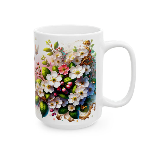 Birth Flower Mug, May - Hawthorn, Protection and Happiness