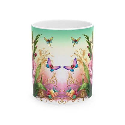 Birth Flower Mug, August - Gladiolus, Strength and Integrity