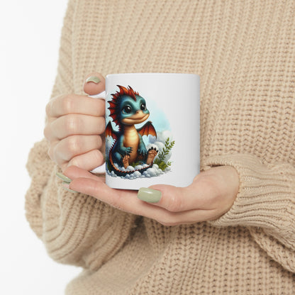 Baby Dragon Coffee Mug - Colorful Fantasy Art Cup, 11oz and 15 oz sizes - Perfect Gift for Dragon Lovers