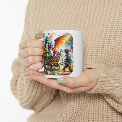 Baby Dragon Coffee Mug - Colorful Fantasy Art Cup, 11oz and 15 oz sizes - Perfect Gift for Dragon Lovers