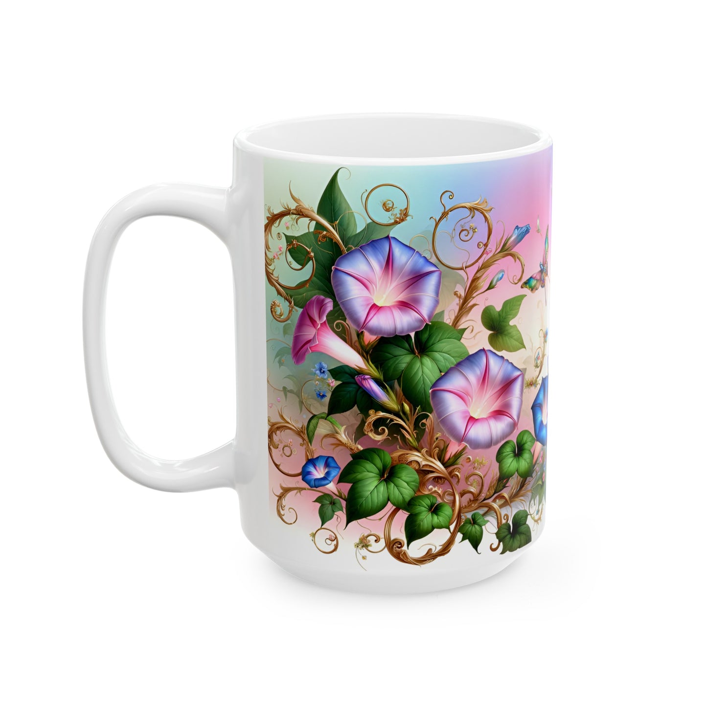 Birth Flower Mug, September - Morning Glory, Renewal and Affection