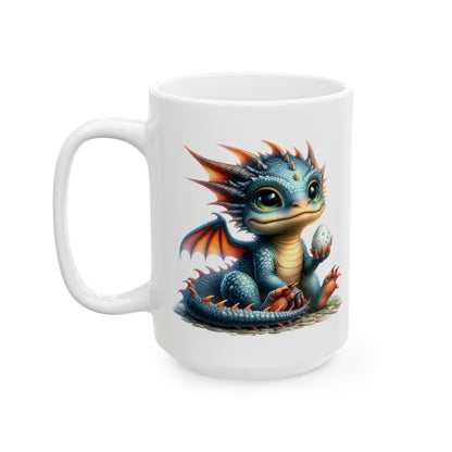 Baby Dragon Coffee Mug - Colorful Fantasy Art Cup, 11oz and 15 oz sizes - Perfect Gift for Dragon Lovers