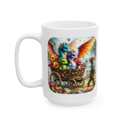 Baby Dragon Coffee Mug - Colorful Fantasy Art Cup, 11oz and 15 oz sizes - Perfect Gift for Dragon Lovers