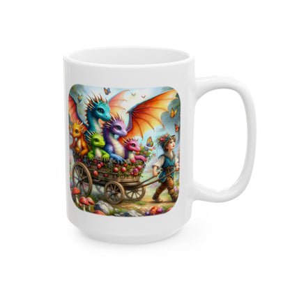 Baby Dragon Coffee Mug - Colorful Fantasy Art Cup, 11oz and 15 oz sizes - Perfect Gift for Dragon Lovers