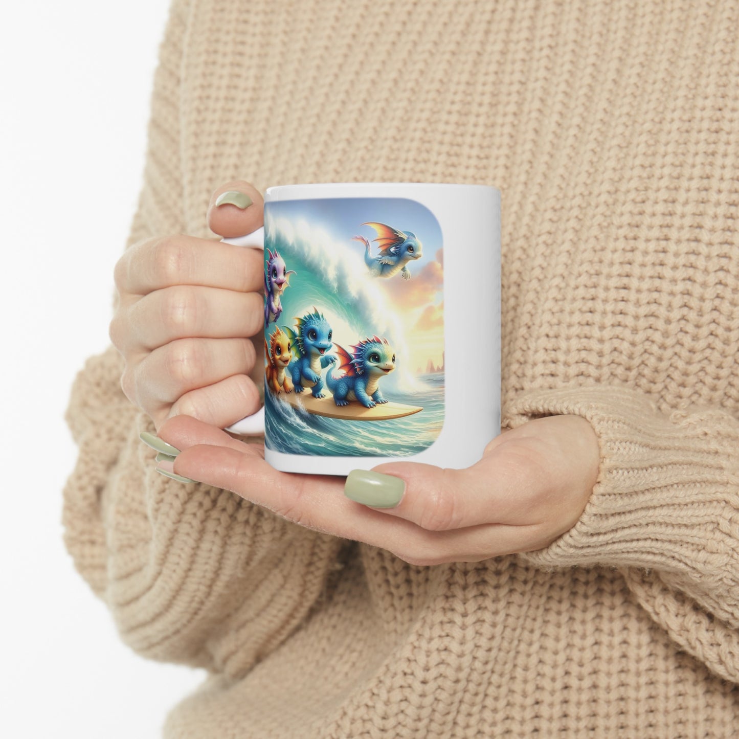 Baby Dragon Coffee Mug - Colorful Fantasy Art Cup, 11oz and 15 oz sizes - Perfect Gift for Dragon Lovers