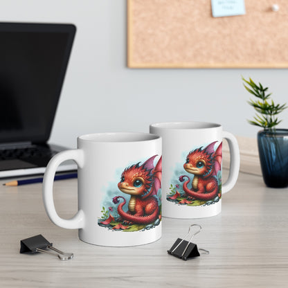 Baby Dragon Coffee Mug - Colorful Fantasy Art Cup, 11oz - Perfect Gift for Dragon Lovers