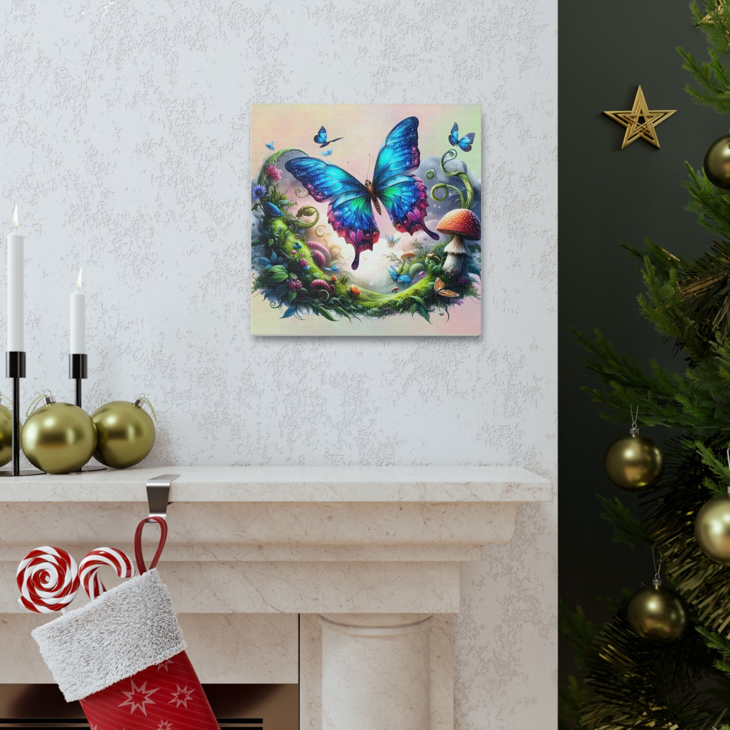 Butterfly Canvas Print - Ethereal Flight Art, Available in Multiple Sizes