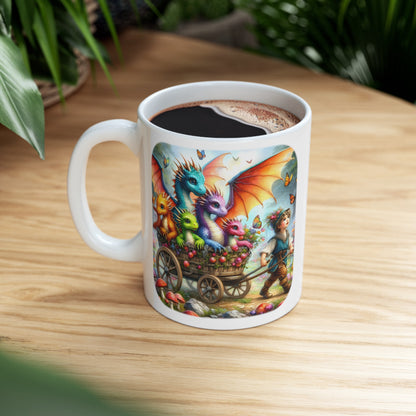 Baby Dragon Coffee Mug - Colorful Fantasy Art Cup, 11oz and 15 oz sizes - Perfect Gift for Dragon Lovers