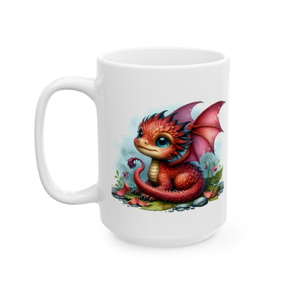 Baby Dragon Coffee Mug - Colorful Fantasy Art Cup, 11oz - Perfect Gift for Dragon Lovers