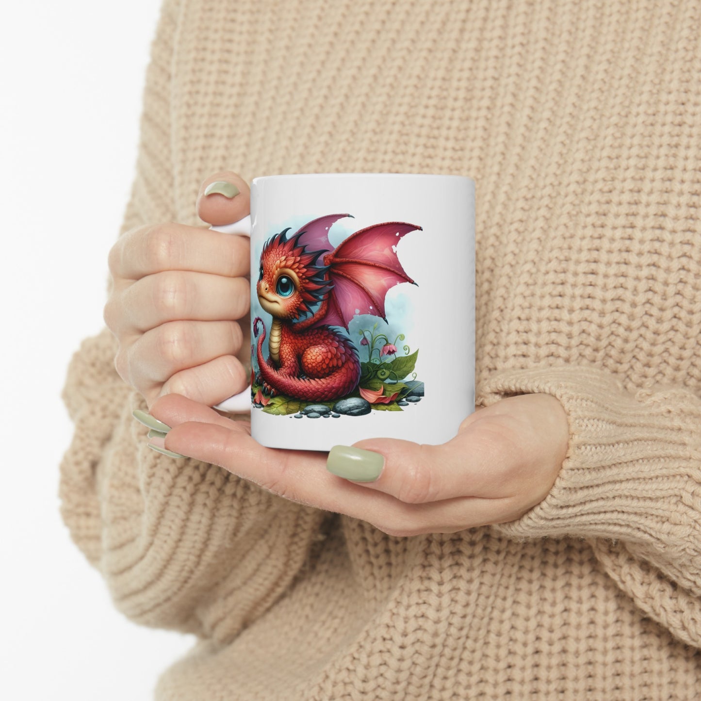 Baby Dragon Coffee Mug - Colorful Fantasy Art Cup, 11oz - Perfect Gift for Dragon Lovers