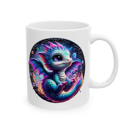 Baby Dragon Coffee Mug - Colorful Fantasy Art Cup, 11oz and 15 oz sizes - Perfect Gift for Dragon Lovers