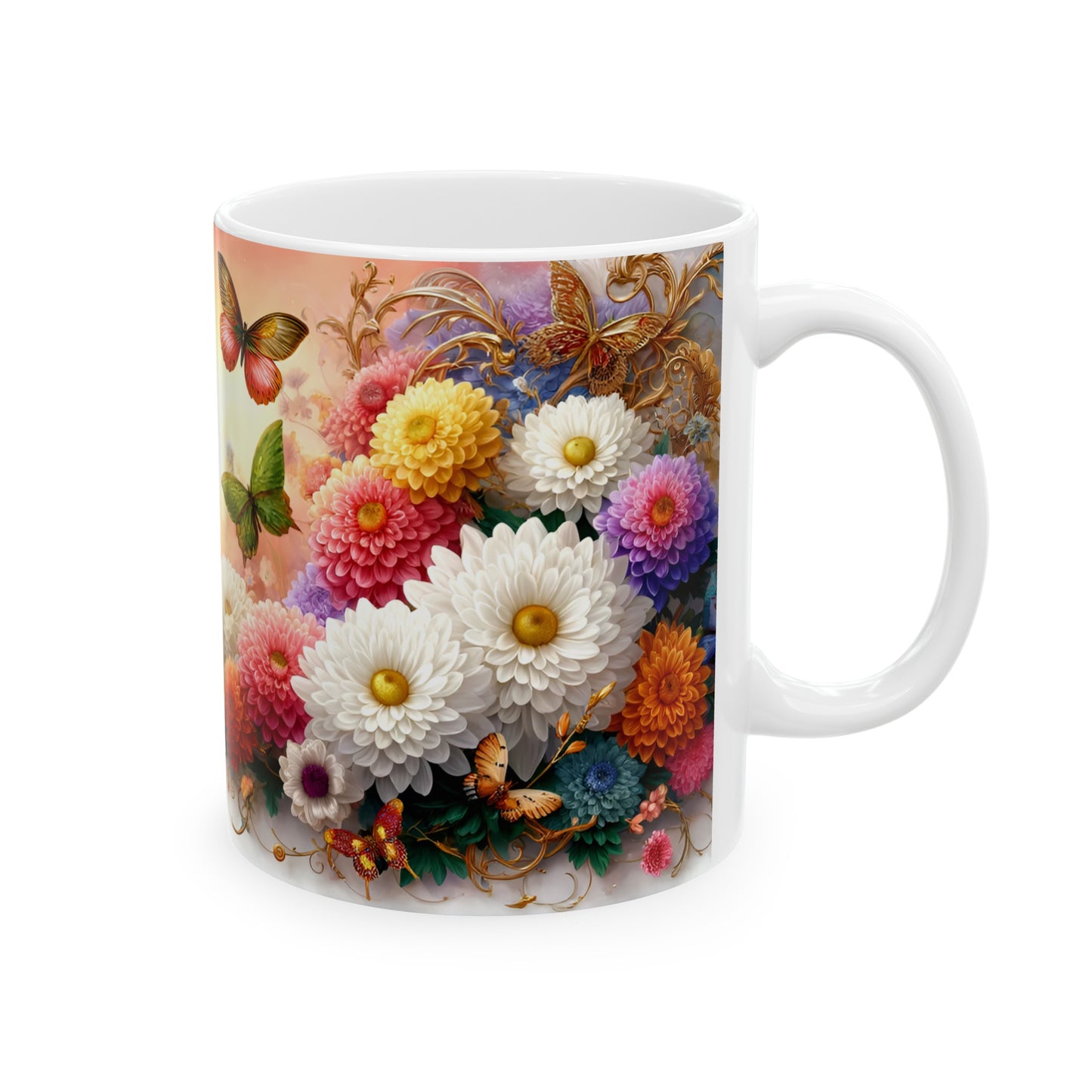 Birth Flower Mug, November - Chrysanthemum, Loyalty and Honesty