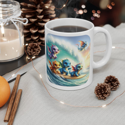 Baby Dragon Coffee Mug - Colorful Fantasy Art Cup, 11oz and 15 oz sizes - Perfect Gift for Dragon Lovers