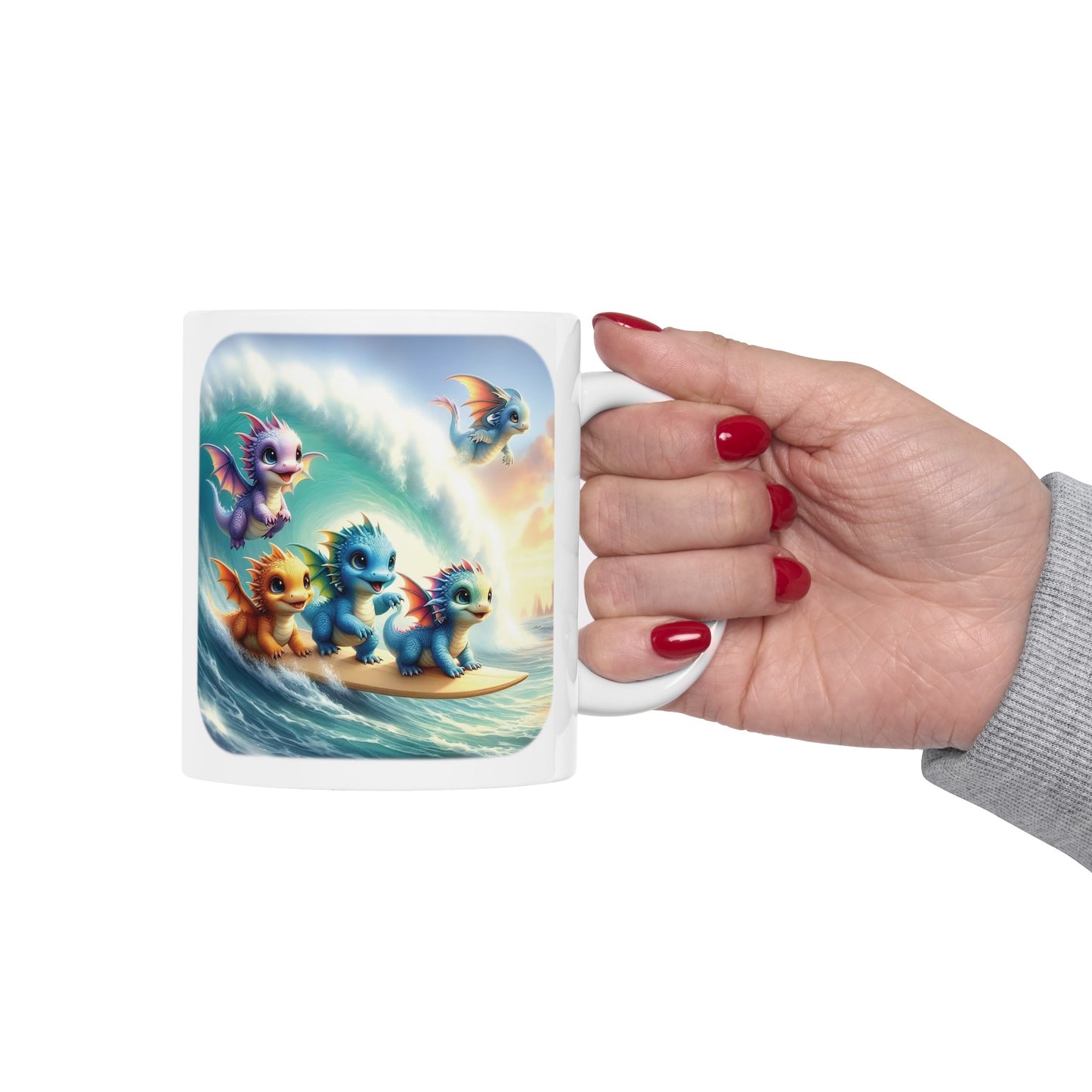 Baby Dragon Coffee Mug - Colorful Fantasy Art Cup, 11oz and 15 oz sizes - Perfect Gift for Dragon Lovers