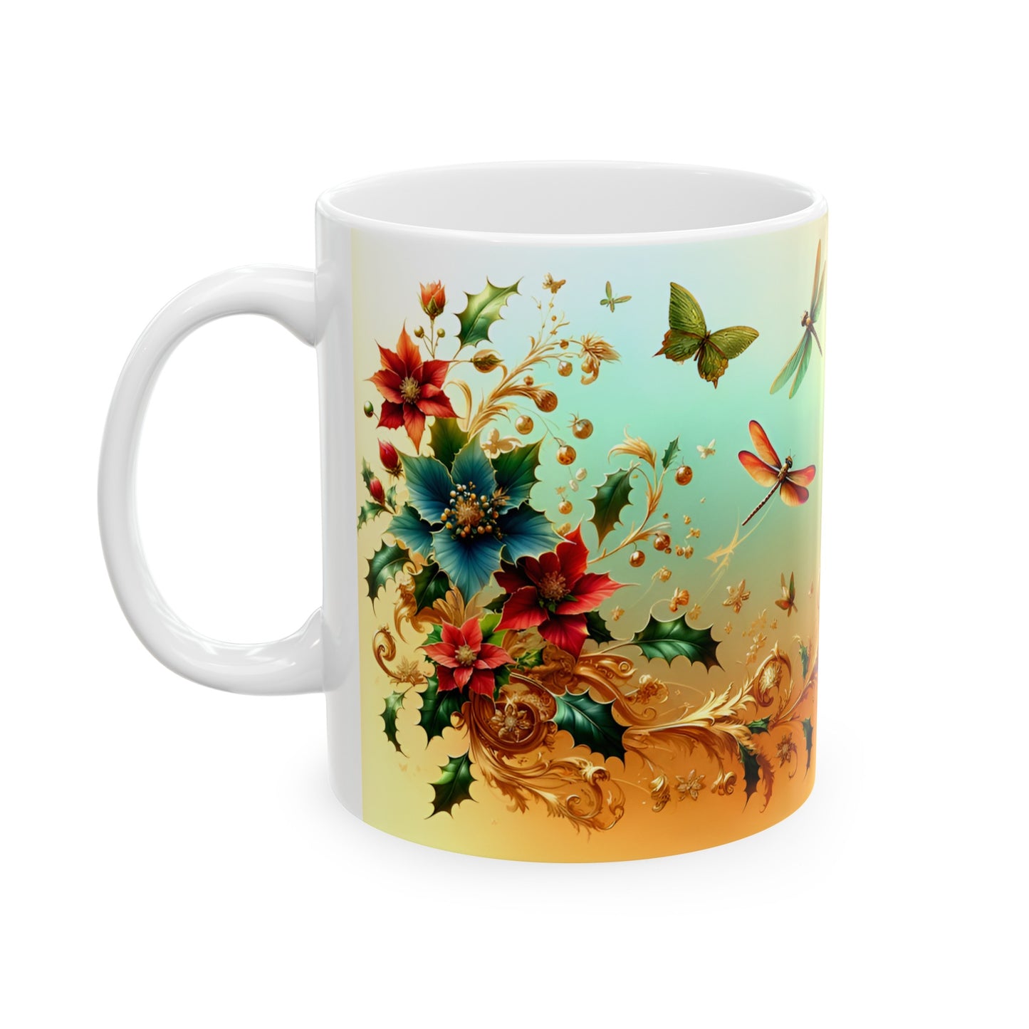 Birth Flower Mug, December - Holly, Defense and Eternal Life