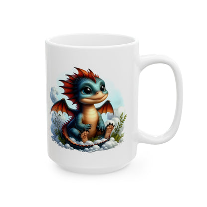 Baby Dragon Coffee Mug - Colorful Fantasy Art Cup, 11oz and 15 oz sizes - Perfect Gift for Dragon Lovers