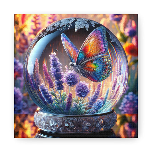 Butterfly Canvas Print - Vibrant Floral Decor, Enchanted Crystal Design