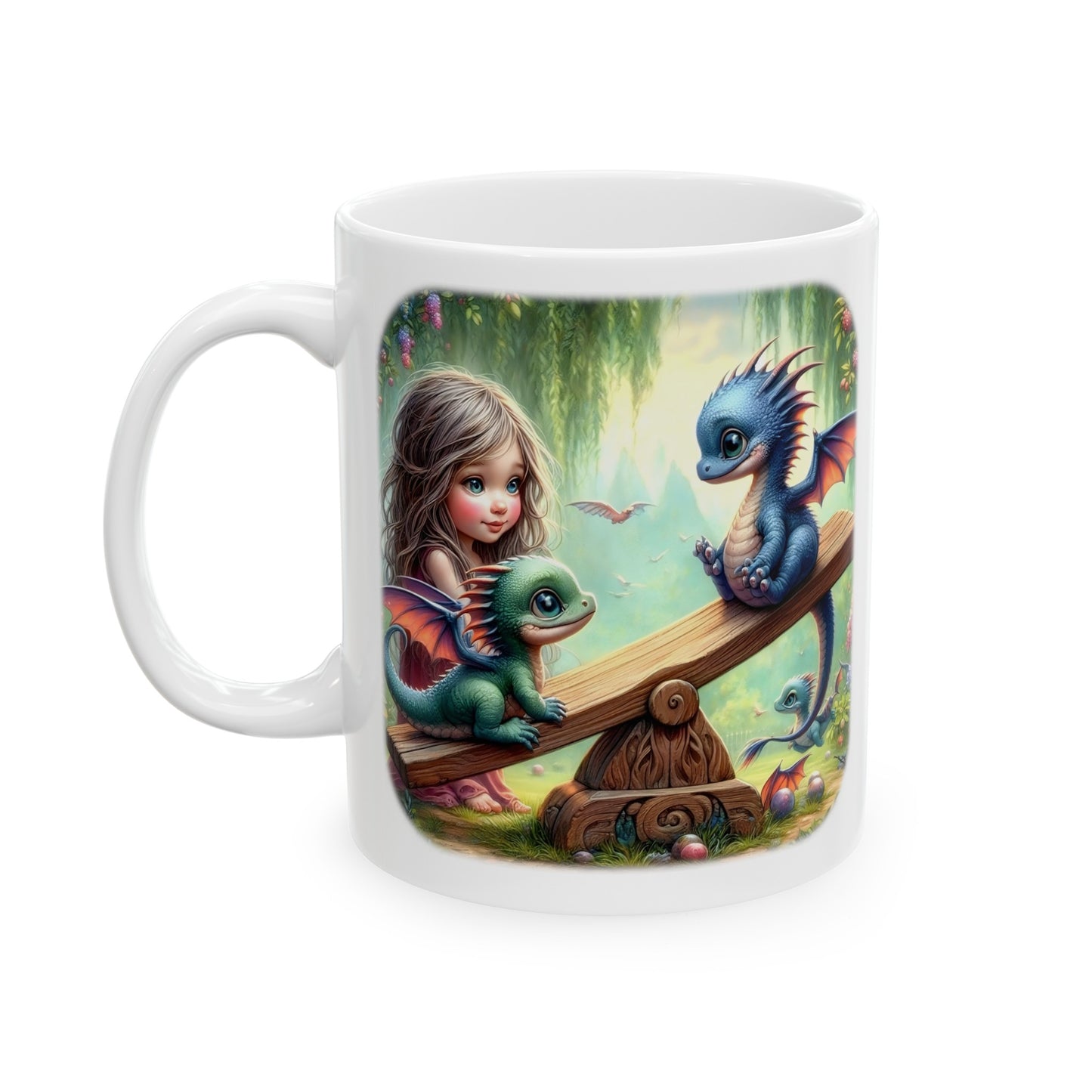 Baby Dragon Coffee Mug - Colorful Fantasy Art Cup, 11oz and 15 oz sizes - Perfect Gift for Dragon Lovers